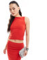 Фото #1 товара ASOS DESIGN co-ord slinky tank top in red