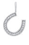 Gentle silver horseshoe pendant with zircons MWP03012