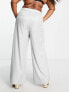 The Frolic Plus glitter lurex suit trouser co-ord in silver