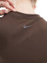 Nike One Dri-Fit tight long sleeve top in baroque brown