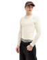 COLLUSION Double layer long mesh sleeve and vest in white 2XL - фото #2