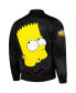 Men's Black The Simpsons Bart Simpson Satin Full-Snap Jacket