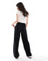 JDY button detail wide leg dad trousers in black Черный, S L34 - фото #5