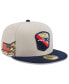 ფოტო #1 პროდუქტის Men's Stone, Navy New England Patriots 2023 Salute To Service 59FIFTY Fitted Hat