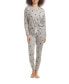 ფოტო #2 პროდუქტის Women's Hacci Printed Pajama Set