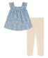 ფოტო #2 პროდუქტის Toddler Girls Button-Front Denim Tunic and Slub Ribbed Capri Leggings, 2 Piece Set