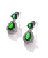 ფოტო #1 პროდუქტის Women's Green Teardrop Stone Drop Earrings