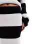 Фото #2 товара 4th & Reckless knitted maxi skirt co-ord in black and white stripe