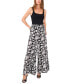 Фото #3 товара Women's Printed Smocked-Waist Wide Leg Pants