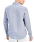 ფოტო #2 პროდუქტის Men's Slim Fit Long Sleeve Button-Down Linen Shirt