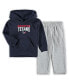 ფოტო #1 პროდუქტის Toddler Boys Navy, Heathered Gray Houston Texans Fan Flare Pullover Hoodie and Sweatpants Set