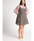 Фото #3 товара Plus Size Flare Tweed Mini Jumper - 14, Brown And Pink