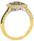 ფოტო #3 პროდუქტის Nude Diamond & Chocolate Diamond Double Halo Ring (3/4 ct. t.w.) in 14k Gold