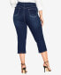 Фото #2 товара Plus Size Slit Denim Capri Jeans