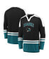 Men's Black, Teal San Jose Sharks Iconic Slapshot Long Sleeve T-shirt