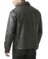 Фото #3 товара Men Greg Open Bottom Zip Front Leather Jacket - Tall