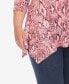 ფოტო #4 პროდუქტის Plus Size Snake Print Cold Shoulder Tunic Top