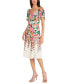 Women's Printed Sweetheart-Neck Fit & Flare Dress