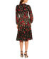 Women's Floral Ruffle-Neck Tea Dress black/wine, 0 - фото #2