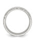 Stainless Steel Brushed and Polished Hammered 7.5mm Band Ring