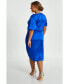 ფოტო #2 პროდუქტის Plus Size Satin Angel Sleeve Midi Dress