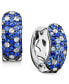 ფოტო #1 პროდუქტის Saph Splash by EFFY® Shades Of Sapphire Hoop Earrings (2-3/4 ct. t.w.) in Sterling Silver