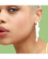 Women's White Abstract Drop Earrings