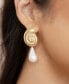 Фото #3 товара Swirled Shell Freshwater Cultivated Pearl Statement Earrings