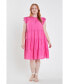 Фото #2 товара Women's Plus size Contrast Merrow Babydoll Dress