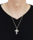 ფოტო #3 პროდუქტის Men's Lab Grown Diamond Cross 22" Pendant Necklace (1 ct. t.w.) in 14k Two-Tone Gold