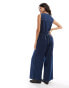 Фото #4 товара ASOS DESIGN sleeveless denim loose jumpsuit in rinse wash