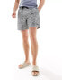 Pull&Bear mono printed swimshort in black