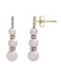 ფოტო #1 პროდუქტის Cultured Freshwater Pearl (4mm, 5mm, 6mm) & Diamond (1/10 ct. tw.) Graduated Earrings in 14K Yellow Gold