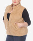 ფოტო #5 პროდუქტის Plus Size Women's Zip Up Sherpa Vest Jacket