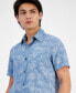 Фото #3 товара Men's Fabricio Linen Chambray Short Sleeve Button-Front Shirt Shirt, Created for Macy's