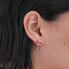 Original dangling earrings with crystals Harmony A4690-11DT burgundy, fuchsia, gold, pink - фото #5