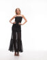 Фото #3 товара Topshop shirred bandeau maxi dress in black