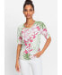 ფოტო #3 პროდუქტის Women's 100% Cotton Short Sleeve Tropic Print T-Shirt