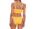 Polo Ralph Lauren Contrast Trim Cropped Tankini Top Swimwear Gold Size Small