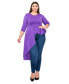 Фото #1 товара Plus Size Sanctuary Asymmetrical Peplum Top