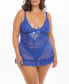 Фото #1 товара Plus Size Soft Cup Lacey Baby doll with Bows and G-String, 2 Piece
