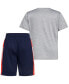 ფოტო #6 პროდუქტის Toddler & Little Boys 2-Pc. Soccer Ball Logo Graphic T-Shirt & 3-Stripes Colorblocked Mesh Shorts Set