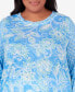 Plus Size Hyannisport Crew Neck Floral Top