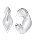 ფოტო #1 პროდუქტის Silver Plated or 18k Gold Plated Brass Wavy C Hoop Earring