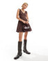 Фото #1 товара Glamorous shirred bust mini dress in chocolate