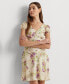 Фото #4 товара Women's Floral Georgette Puff-Sleeve Dress