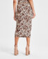 Women's Cheetah-Print Textured Midi Skirt, Created for Macy's