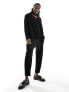 AllSaints Helm structured jersey suit trouser in black