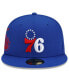 ფოტო #3 პროდუქტის Men's Royal Philadelphia 76ers Team Back Half 59FIFTY Fitted Hat