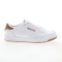 Фото #1 товара Reebok Club Memt Mens White Leather Lace Up Lifestyle Sneakers Shoes 9